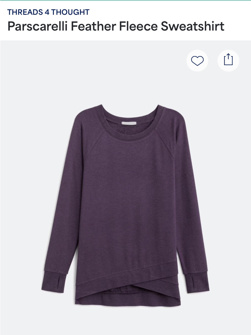 Threads 4 Thought Crewneck Sweatshirt in Deep Purple